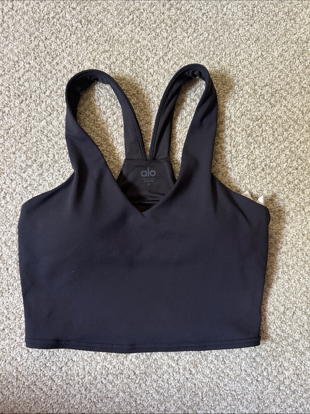 ALO Yoga Black V-Neck Longline Sports Bra